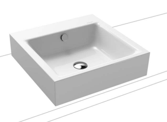 Kaldewei Puro umywalka 46 cm nablatowa kwadratowa model 3156 biała 900606003001