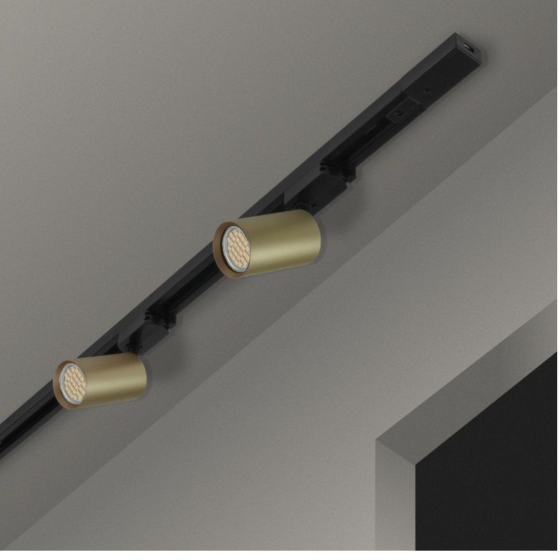 DPM zestaw szynoprzewód z reflektorami 4x W złoty STR-4XGU10-G