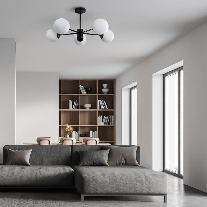 Light Prestige Roma lampa podsufitowa 5x40W czarna/biała LP-1345/5PBK