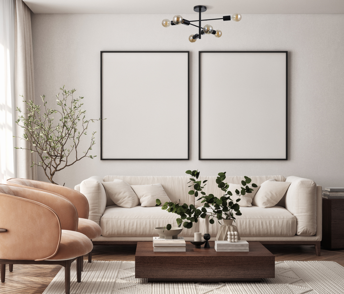 Italux Piansi lampa wisząca 6x40 W czarny mat PND-4025-6-BL