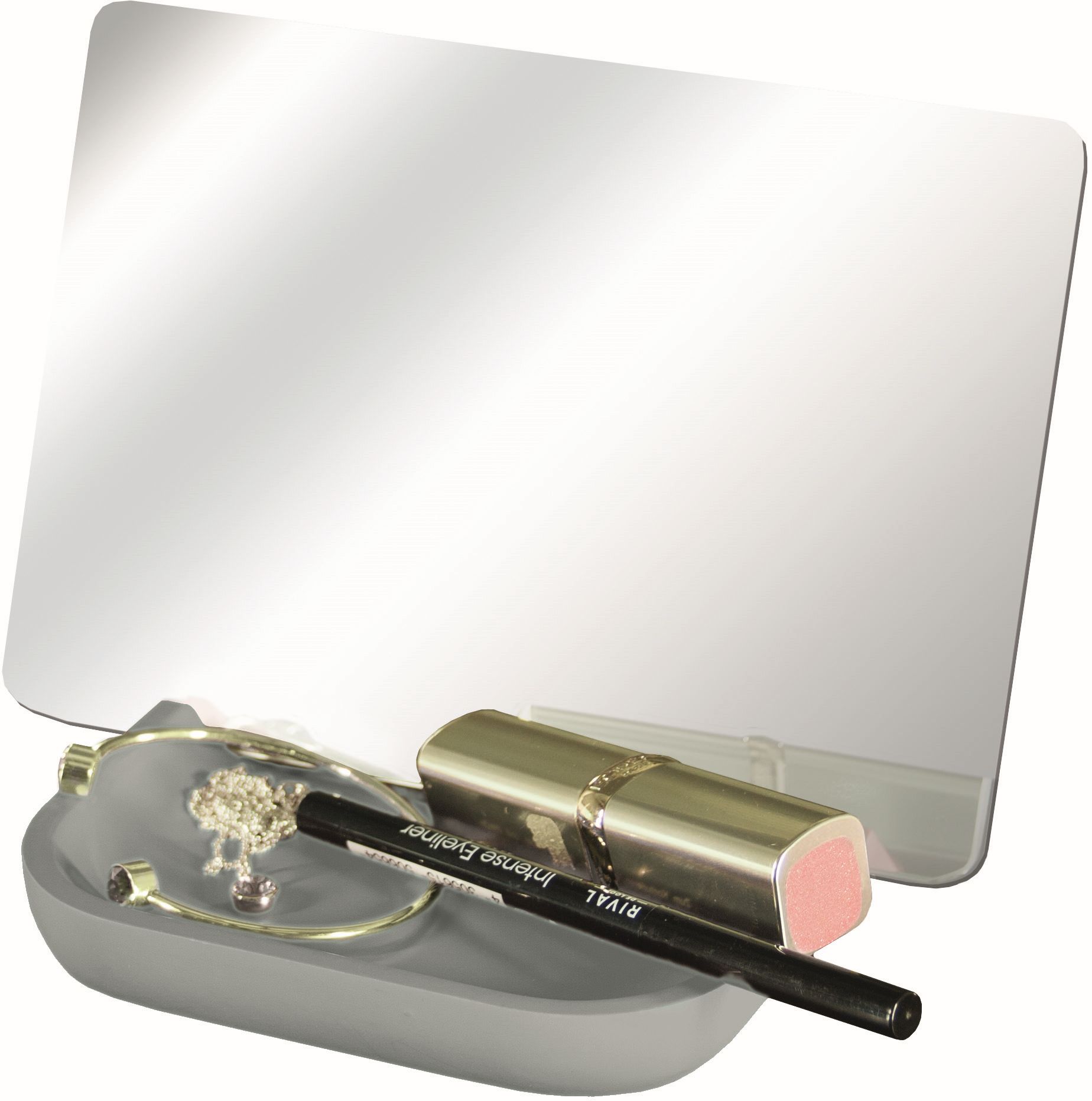 Kleine Wolke Tray Mirror lusterko kosmetyczne 12x17,3 cm prostokątne szare 8476977886