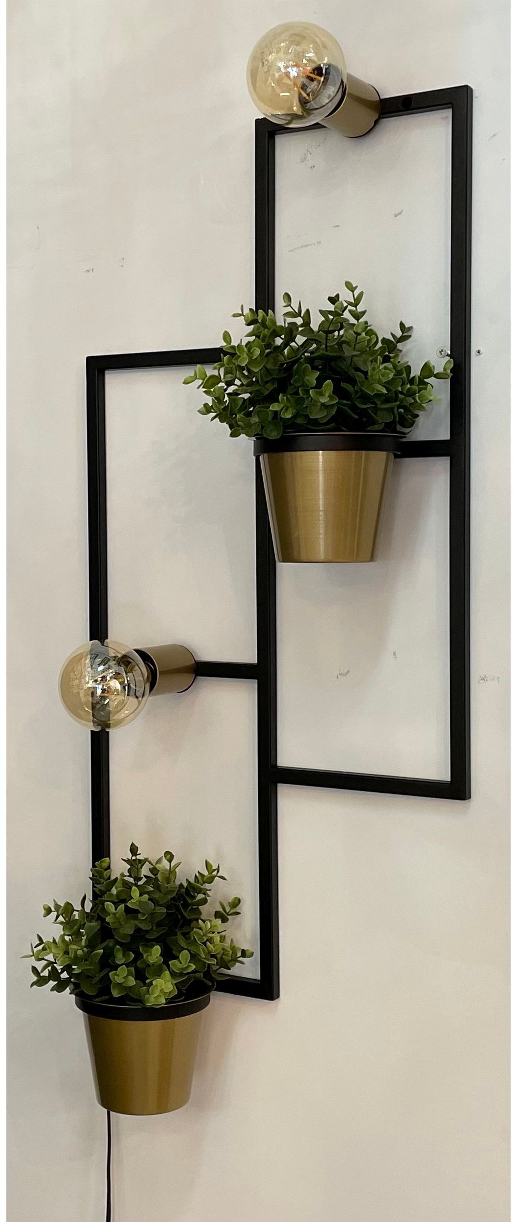 Luminex Flower Wall kinkiet 2x15W czarny/złoty 5337