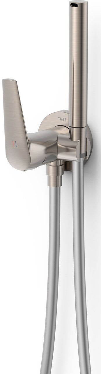 Tres Fuji bateria bidetowa z zestawem prysznicowym podtynkowa stal 28112301AC