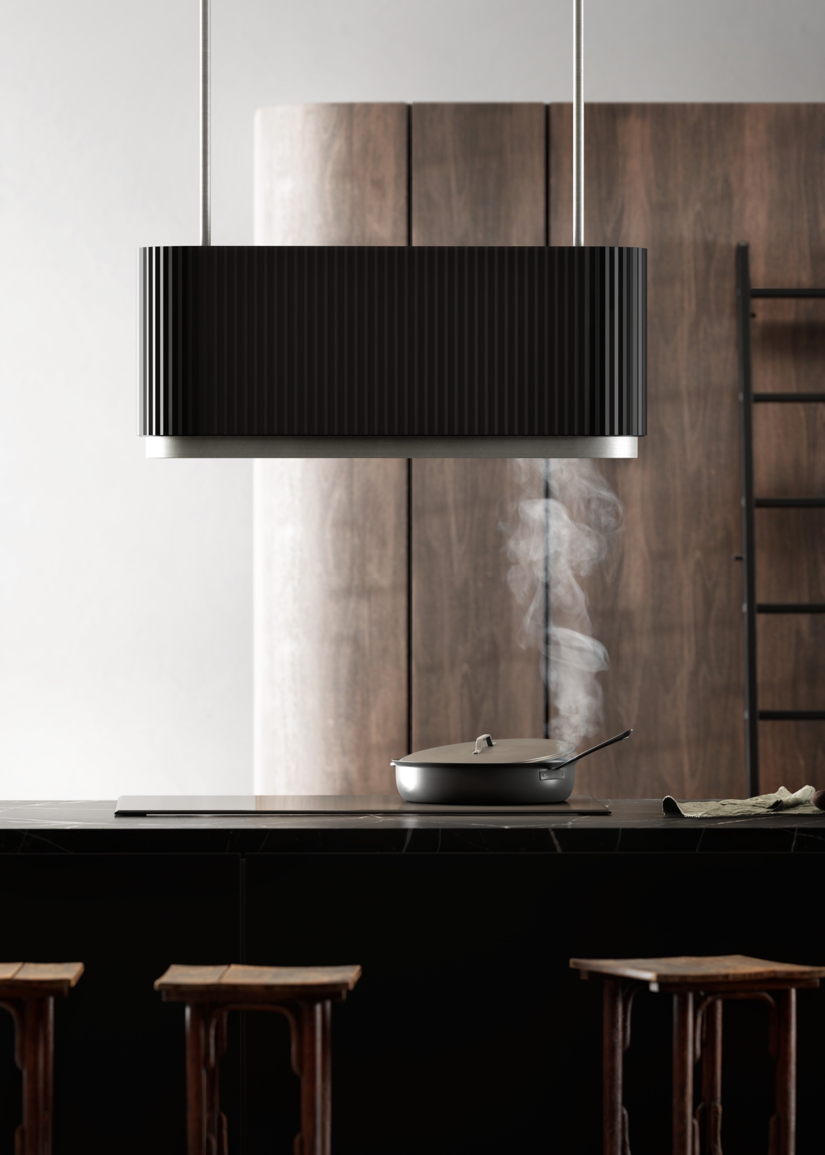 Ciarko Design Mono W okap kuchenny 90 cm wyspowy czarny CDW9001B