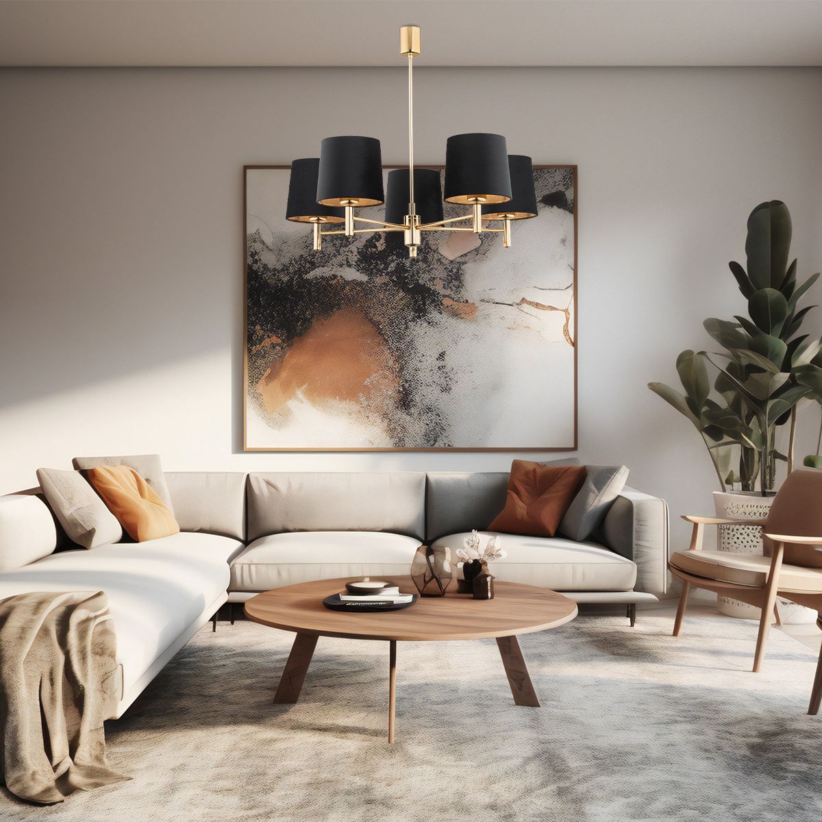 Argon Ponte Plus lampa podsufitowa 5x15W czarny/ciemny mosiądz 2107