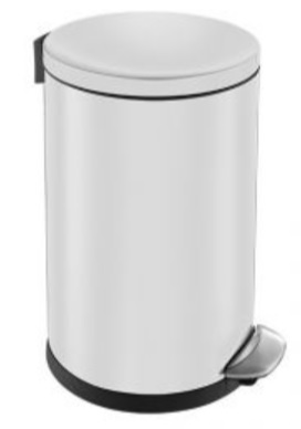 Merida Top Silent Luna kosz na śmieci 8 l pedałowy metalowy biały KIB419