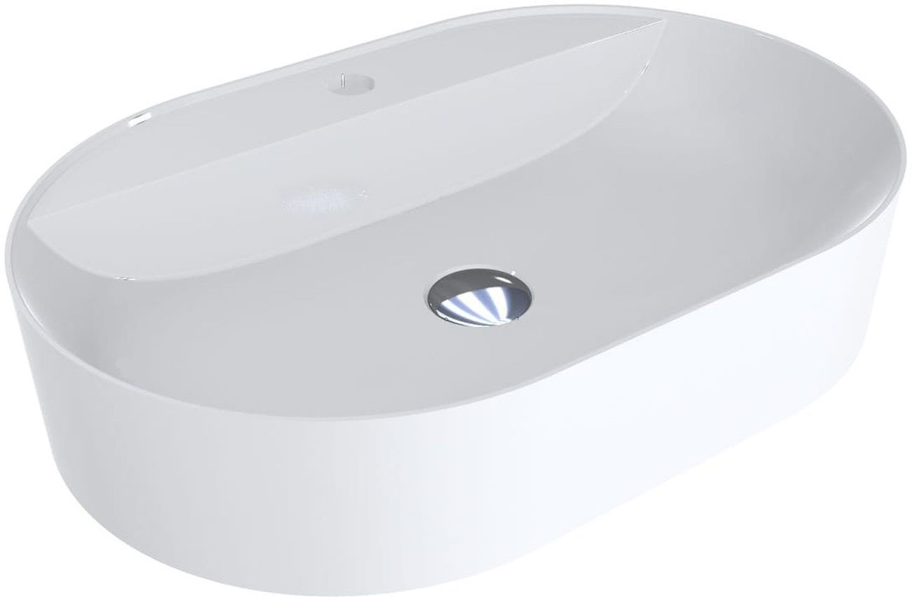 Miraggio France umywalka 60x40 cm nablatowa owalna biały połysk 0000199