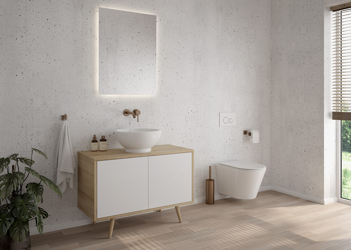 Oltens Molle bateria umywalkowa podtynkowa kompletna miedź szczotkowana 32600610 - Wysyłka w 24h