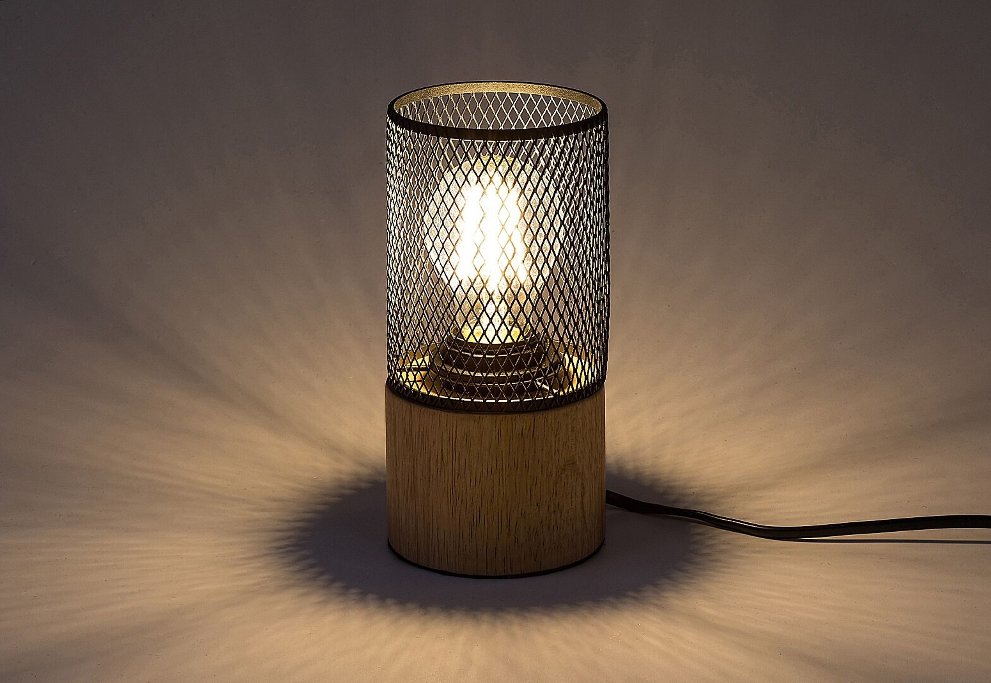 Rabalux Chadwick lampa stołowa 1x25W czarny/buk 74040