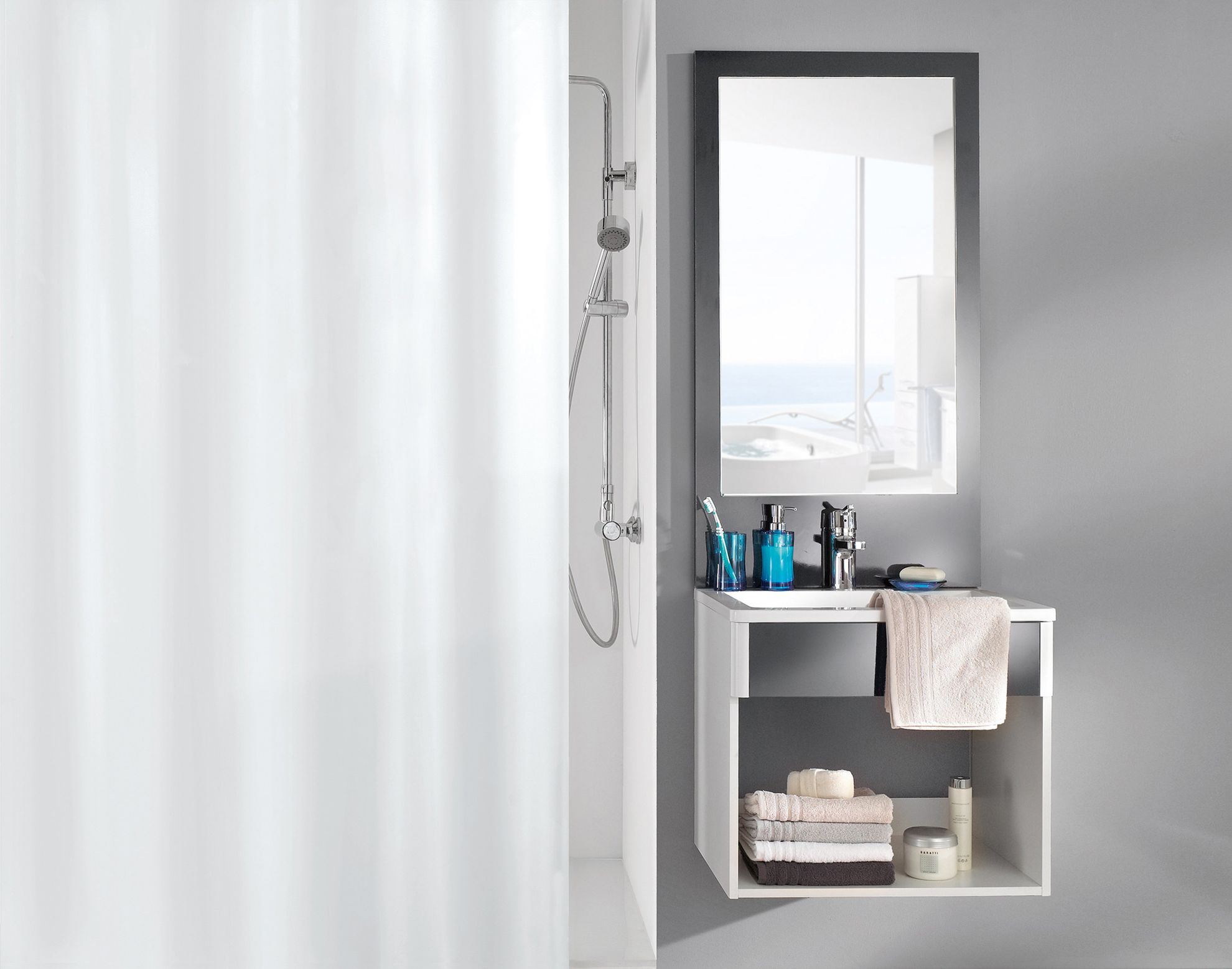 Kleine Wolke Caravelle zasłona prysznicowa 120x200 cm tekstylna biały 0308100238 - Wysyłka w 24h