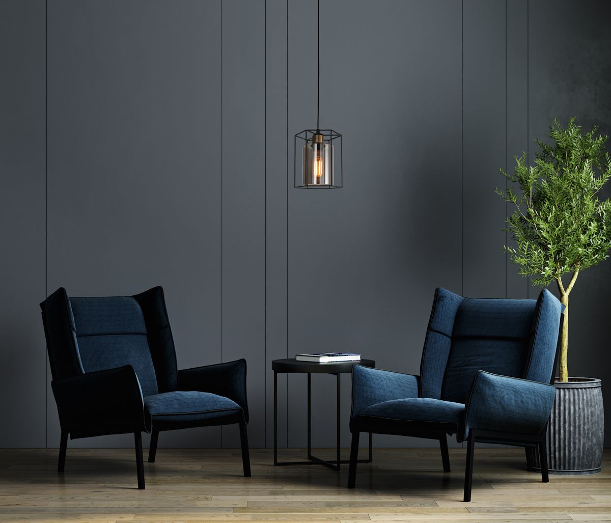 Italux Kalula lampa wisząca 1x40 W czarna PND-78901-1-BK+SG