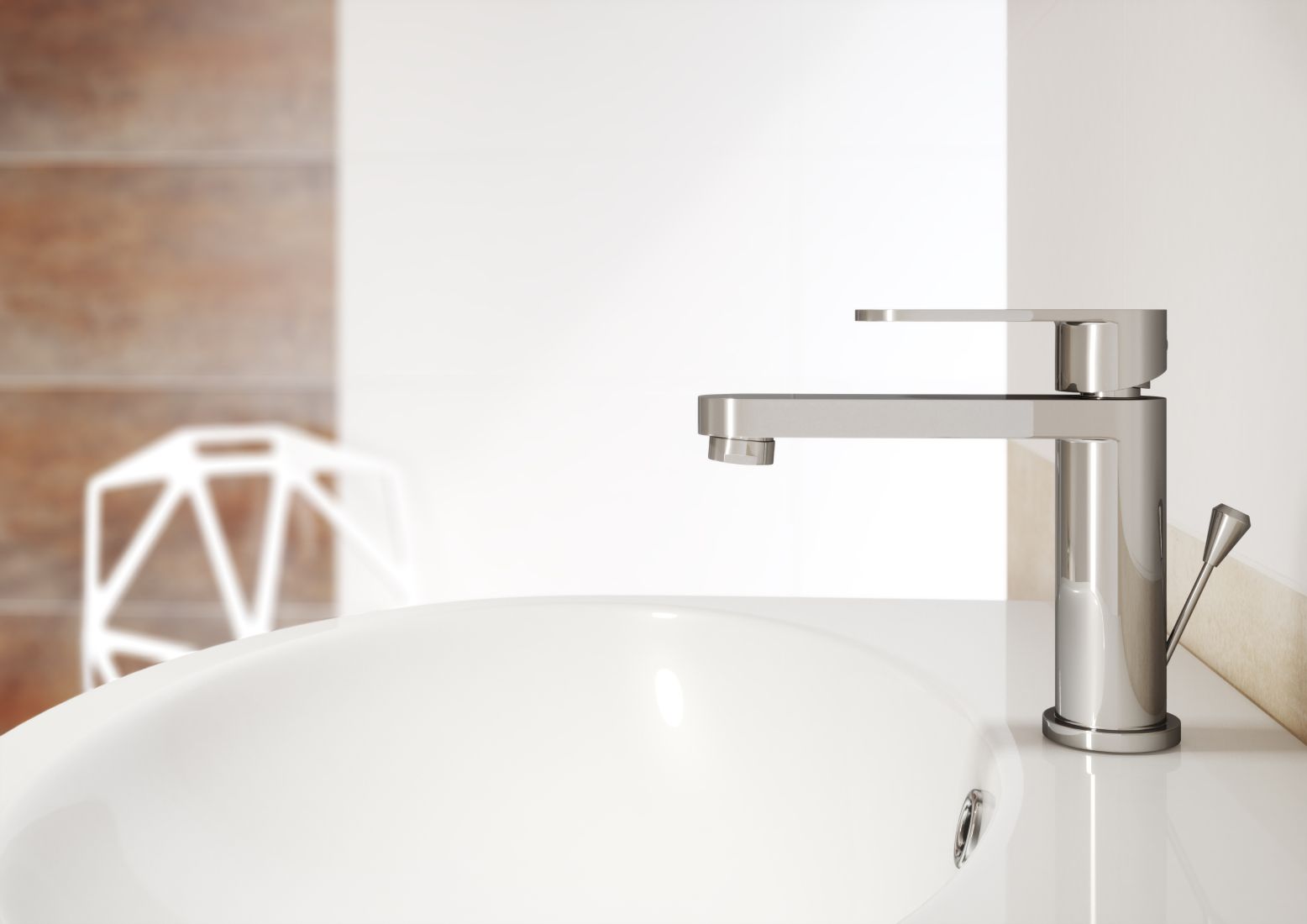 Cersanit Elio bateria umywalkowa stojąca chrom S951-046