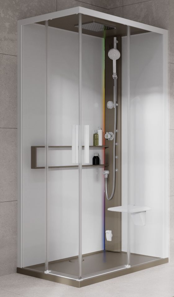 Novellini Glax 2 2.0 A kabina z hydromasażem 80x80 cm parowa z brodzikiem corda G22A80M5-1TU