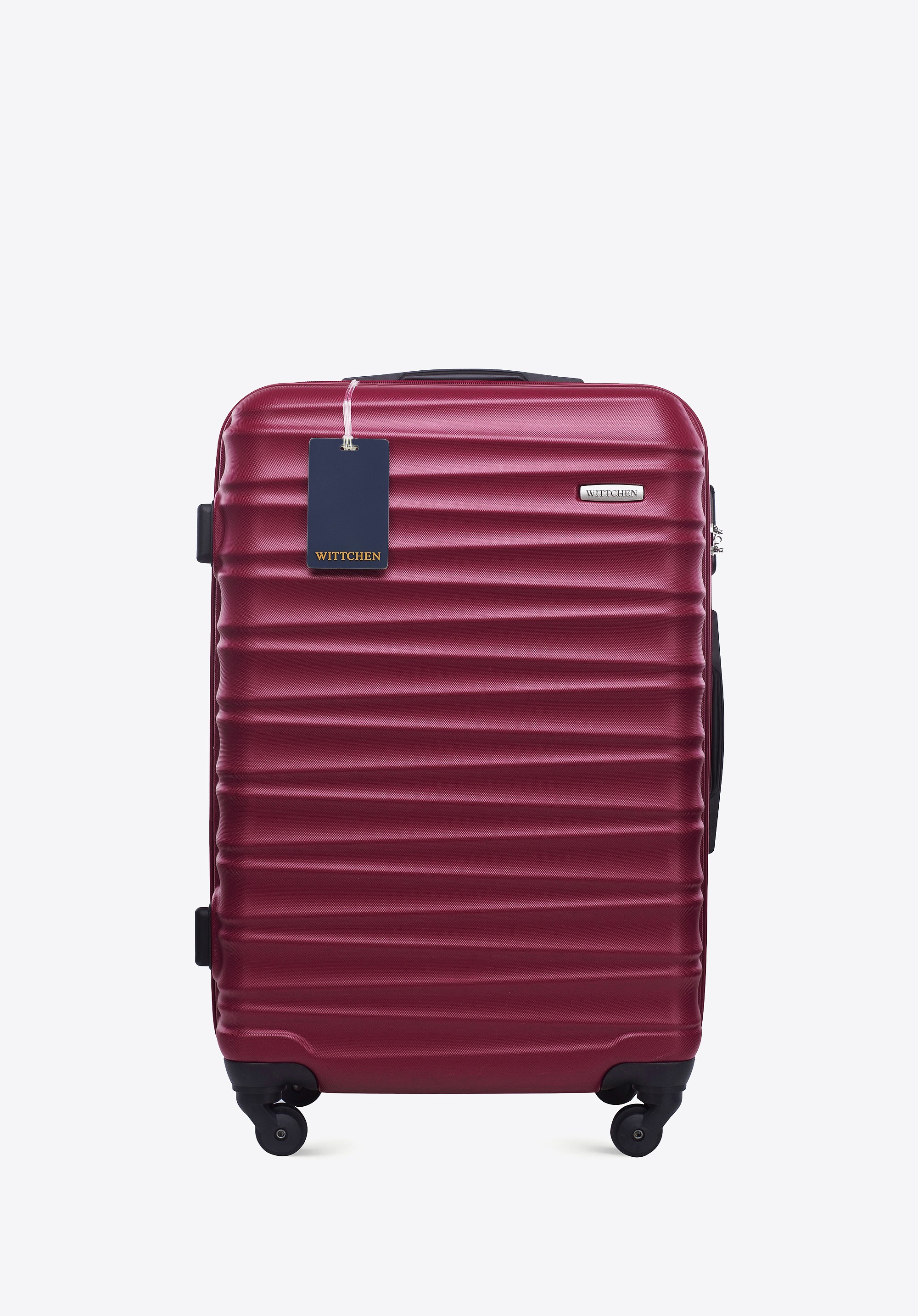 Średnia walizka z ABS - u i identyfikator z logo WITTCHEN bordowa