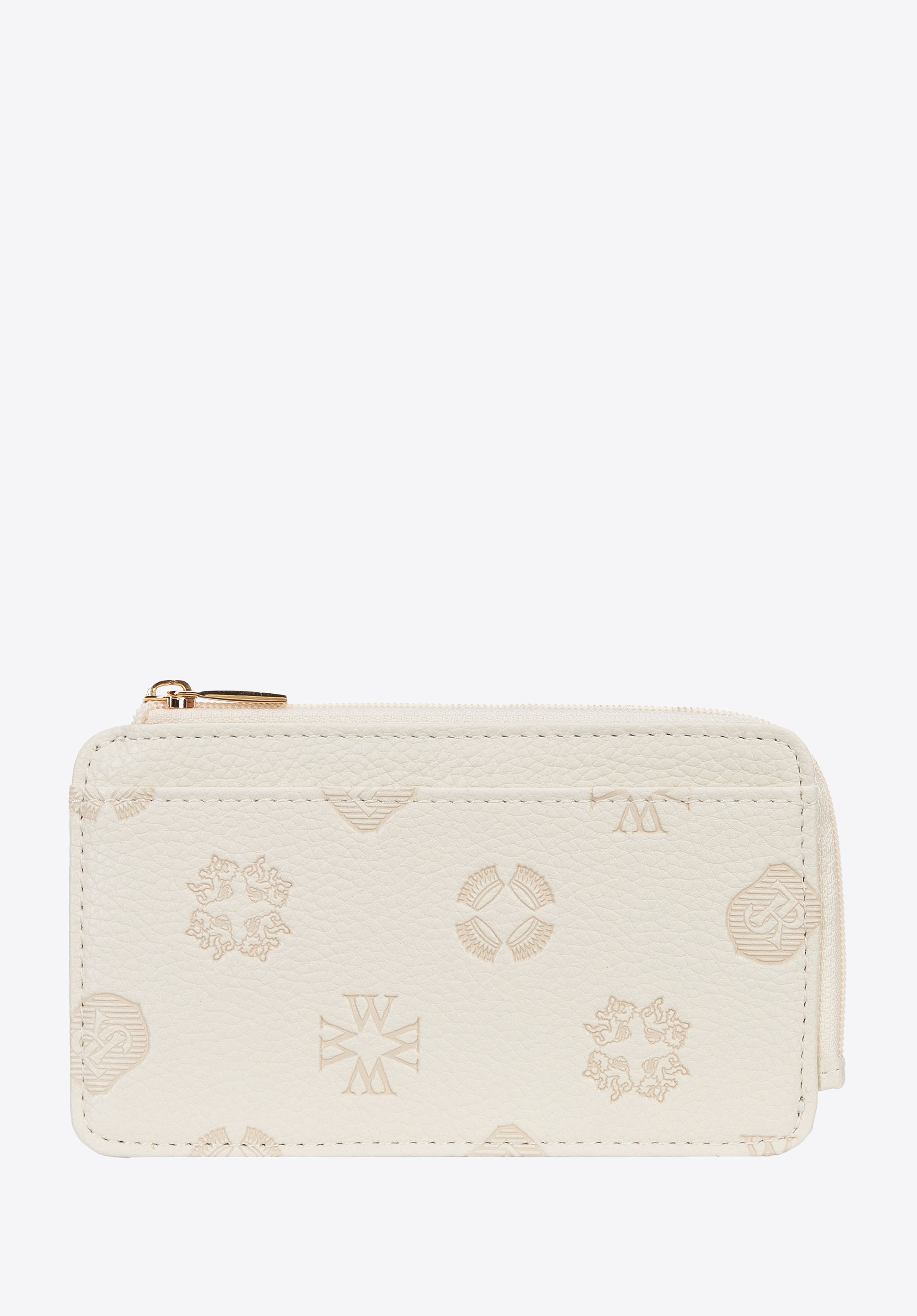 Damskie etui na karty z imitacji skóry kremowe