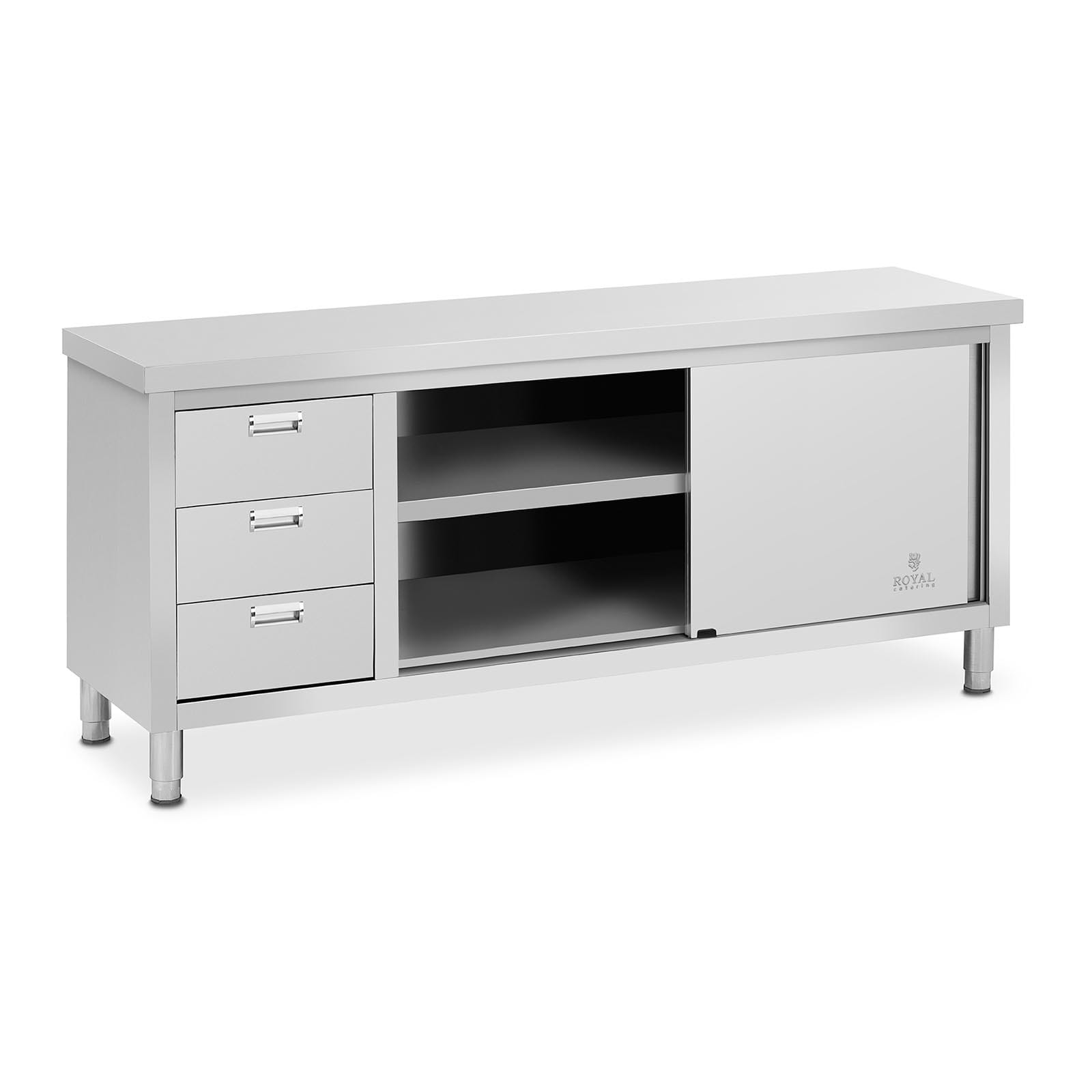 Stół gastronomiczny 200x60cm z szafką i szufladami