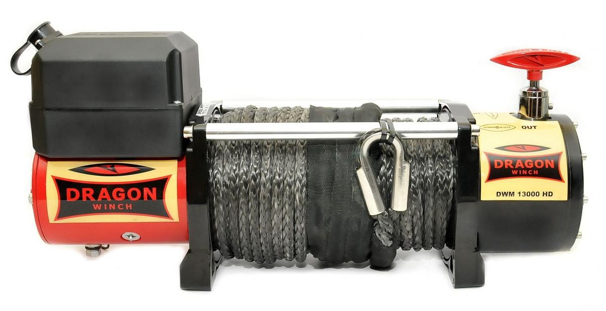 Wyciągarka DWM 13000 HD S 12V z liną syntetyczną DRAGON WINCH lawetowa, ATV 4x4