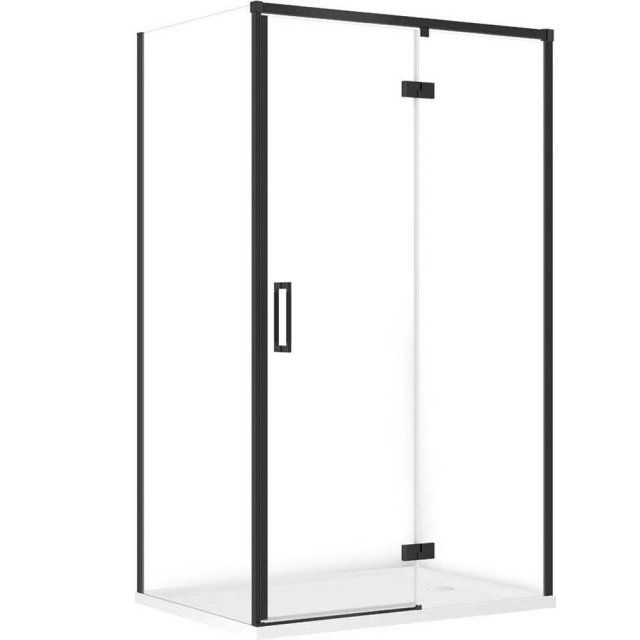 CERSANIT Kabina prysznicowa LARGA prawa czarna 120x90 z brodzikiem TA
