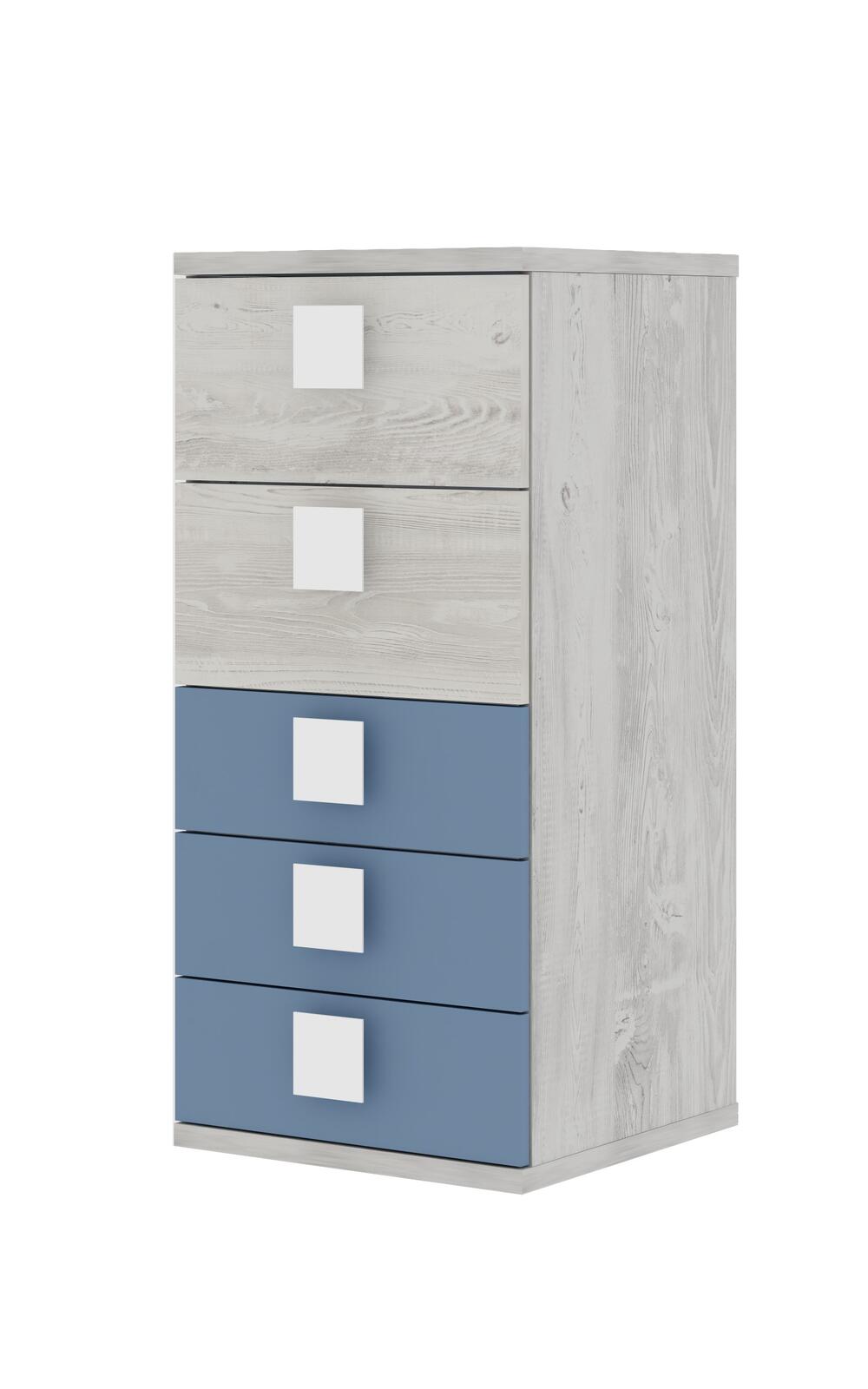 Komoda dziecięca niebieska, kwadratowa Cascina Mety