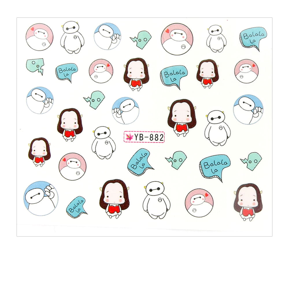 Naklejki wodne do paznokci bajkowe YB-882