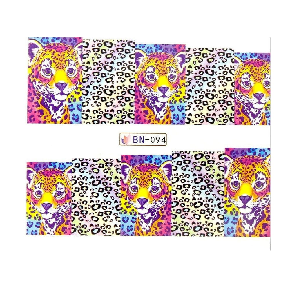 Naklejki wodne do paznokci arkusz 6,5 x 5,5 cm na 10 palców bn Nr 094