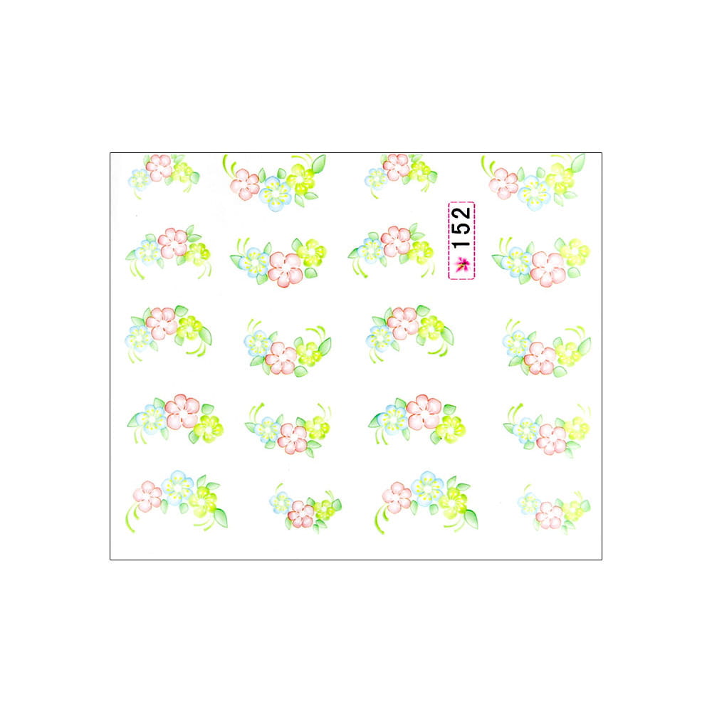 Naklejki wodne do paznokci kwiaty Nr 152