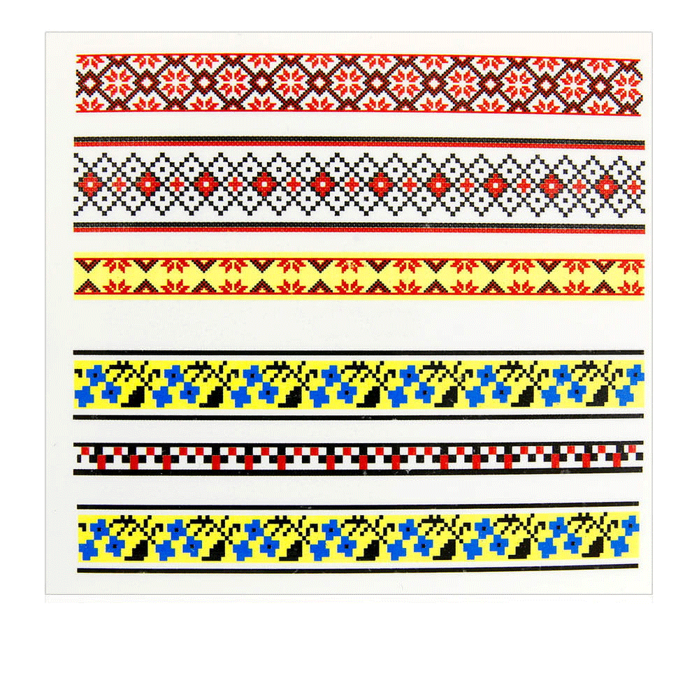 Naklejki wodne do paznokci arkusz 7 x 6,5 cm na 10 palców Nr c075