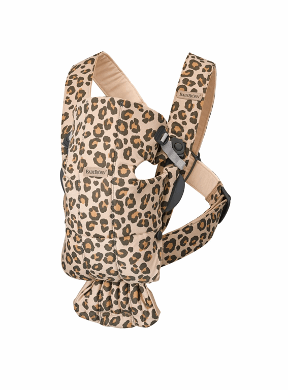 Babybjorn, Mini 3D Cotton, Jersey - nosidełko biodrowe-Jersey 3D Beż Leopard