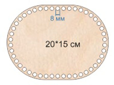 Baza dno koszyka owal 20x15cm, 8mm