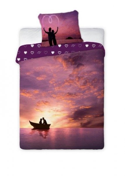 Pościel walentynkowa 100% bawełna Amore 160x200 wz. Amore 004