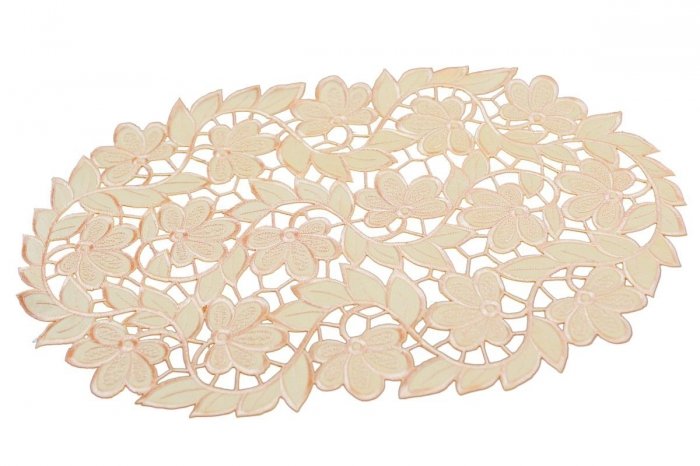 Obrus Haftowany wz. SUP 30x45 owal Kolor: łosoś