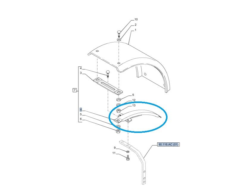 Wspornik błotnika New Holland T7 87747746 CNH