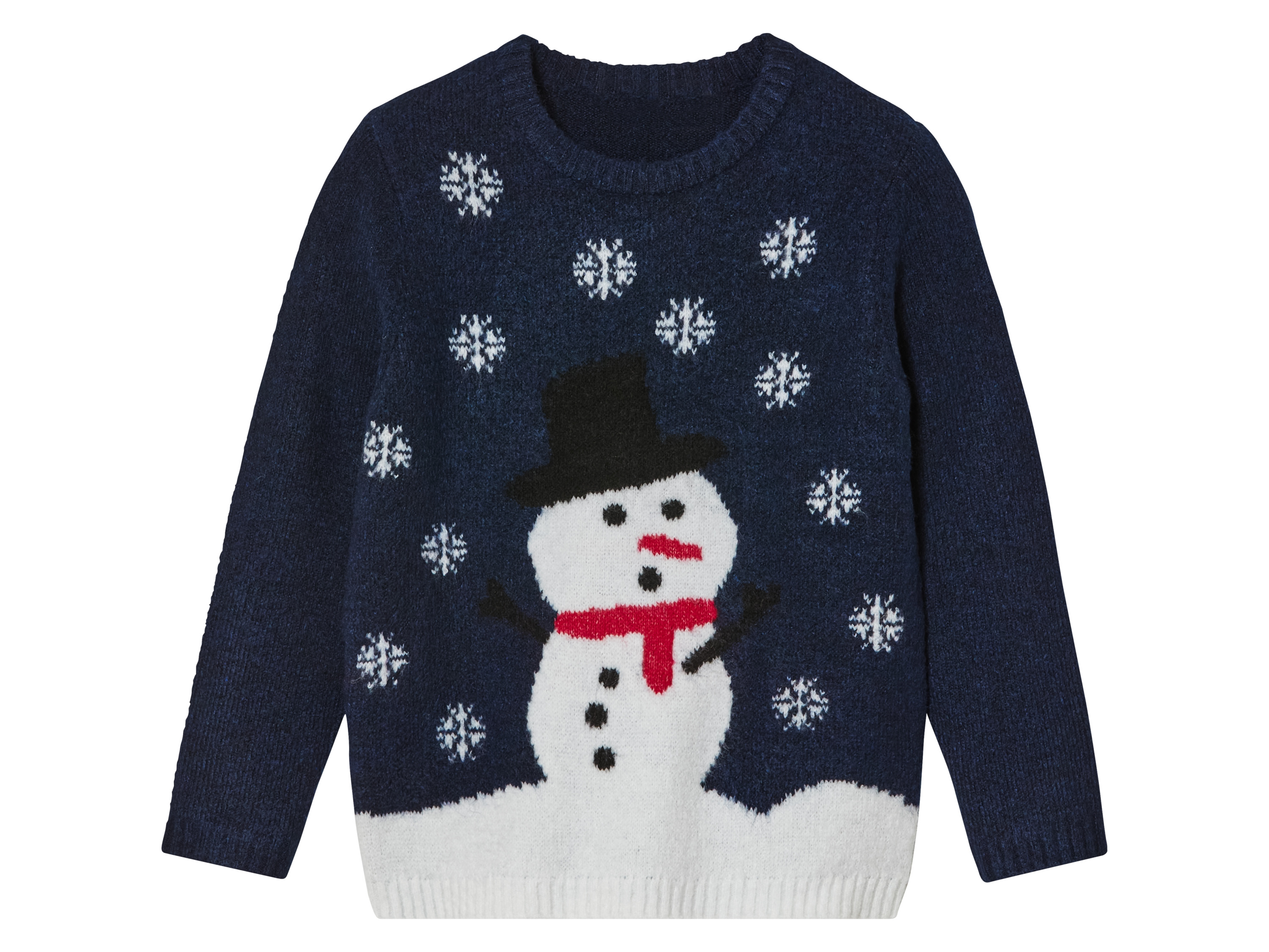 lupilu Sweter chłopięcy świąteczny 98/104, bałwan śniegowy/granatowy