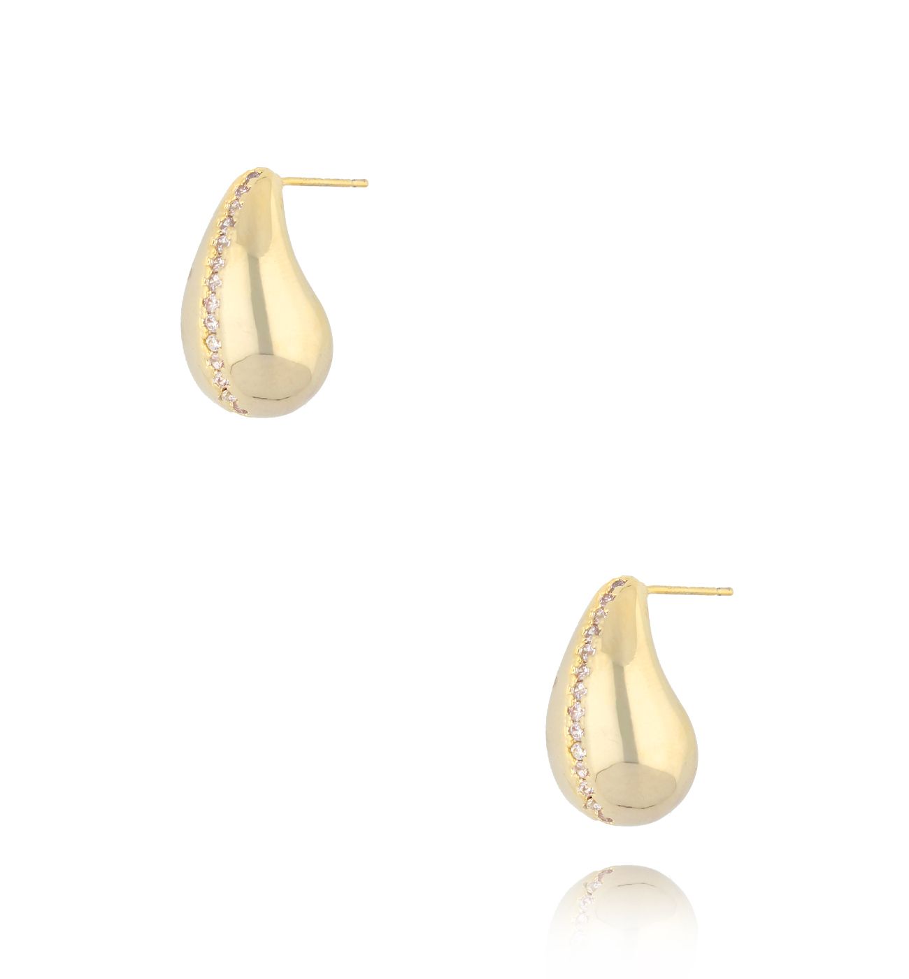 Kolczyki złote krople z cyrkoniami Micaela KRG1038