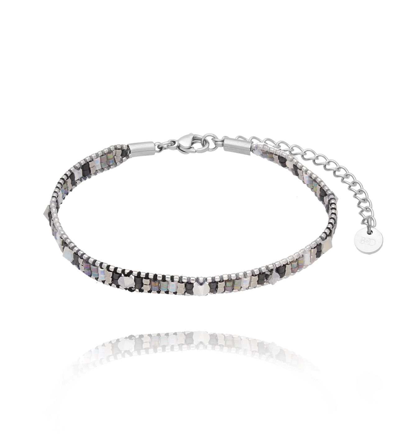 Bransoletka szara z koralikami Miyuki Decor BSC1870