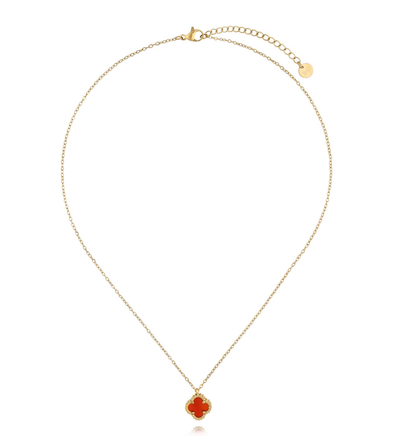 Naszyjnik z czerwoną koniczynką NSY0420