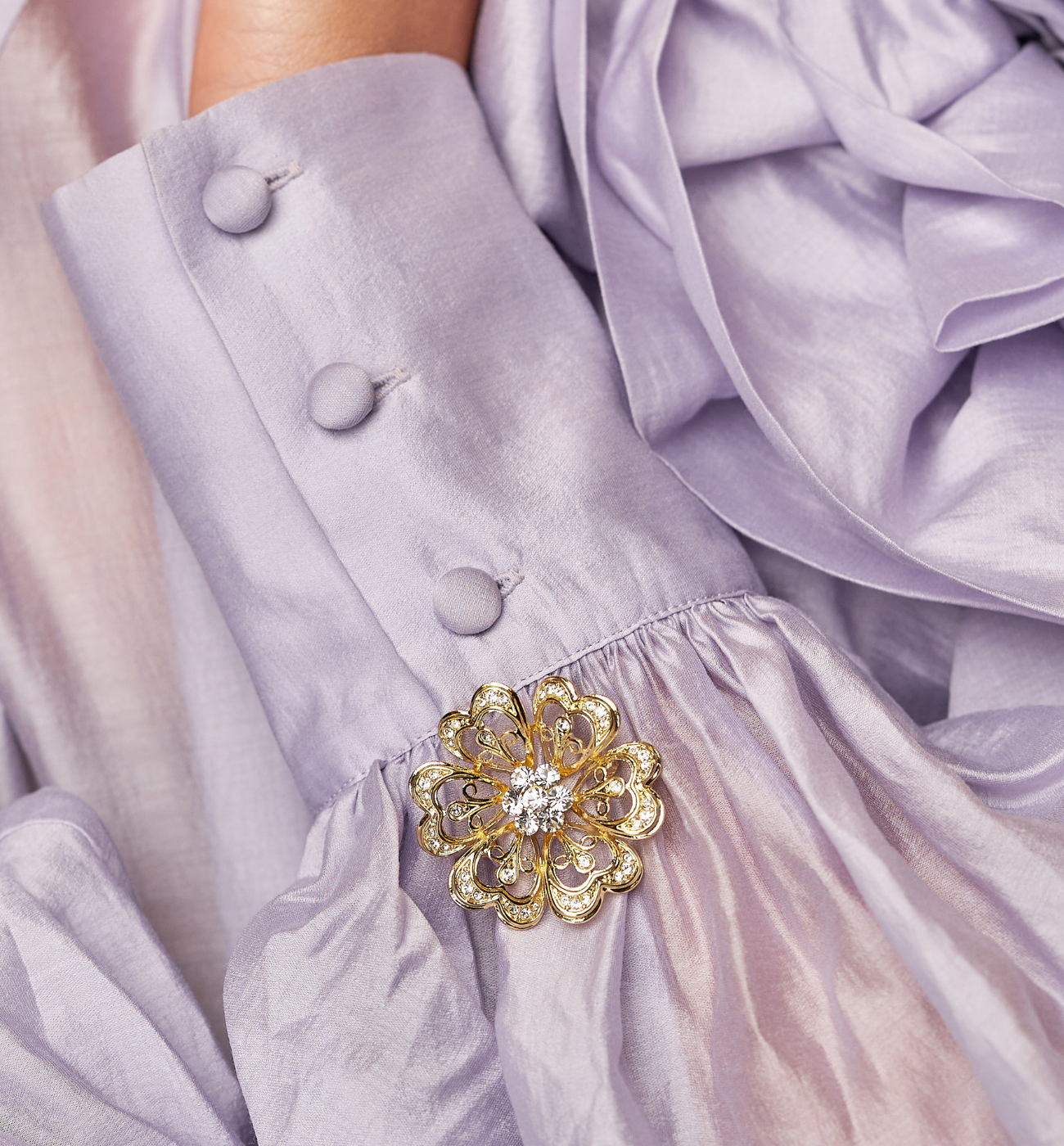 Broszka złota z kwiatem It's Time BRSS0093 - By Dziubeka