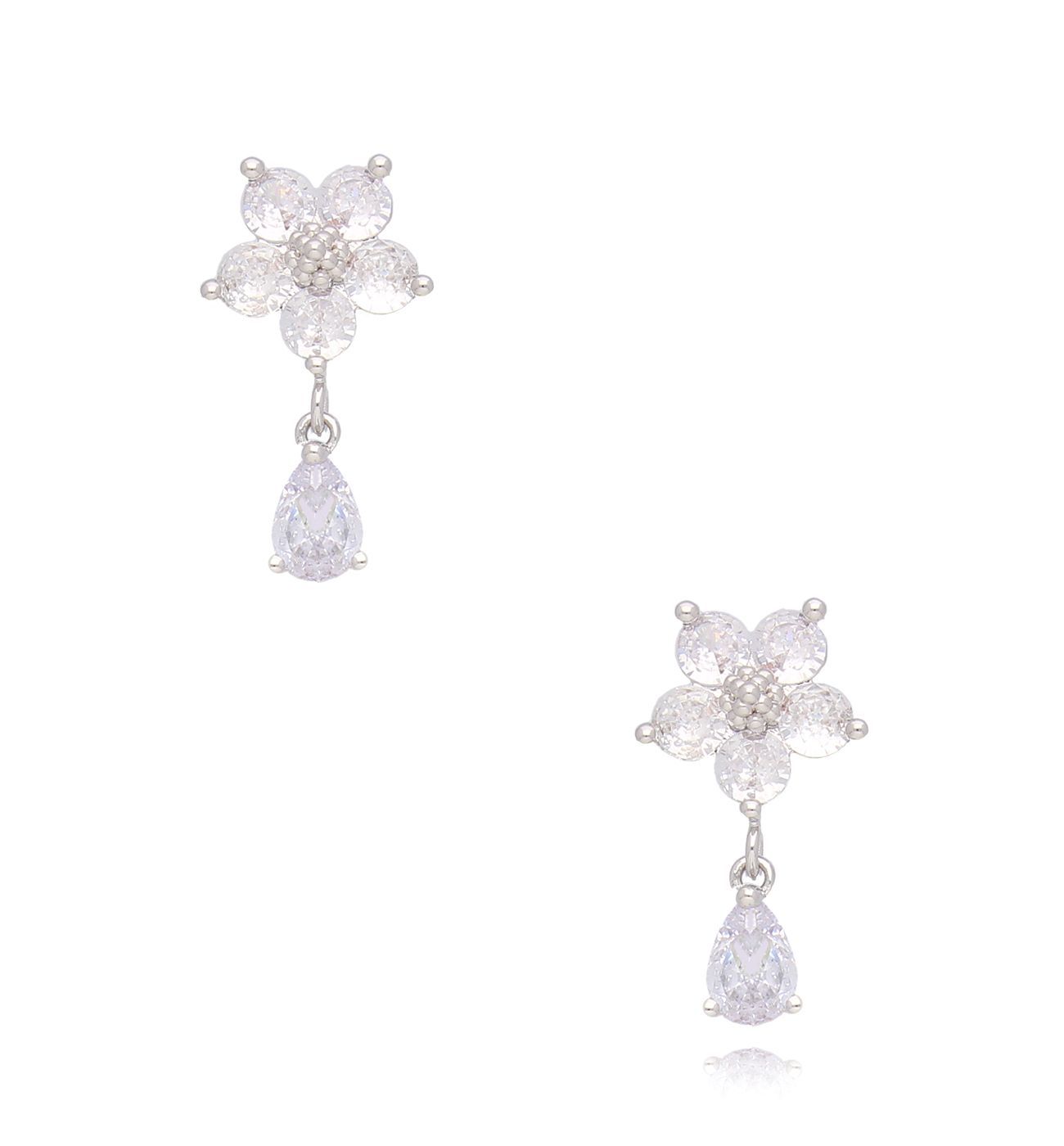 Kolczyki kwiatki z transparentnymi kryształkami Instyle - By Dziubeka