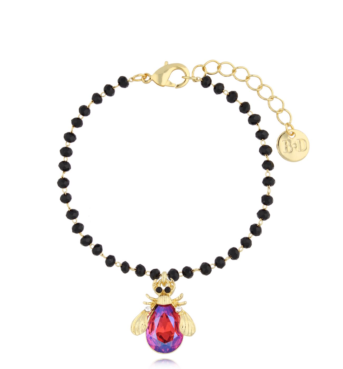 Bransoletka z fuksjowym owadem Midnight BMI0167