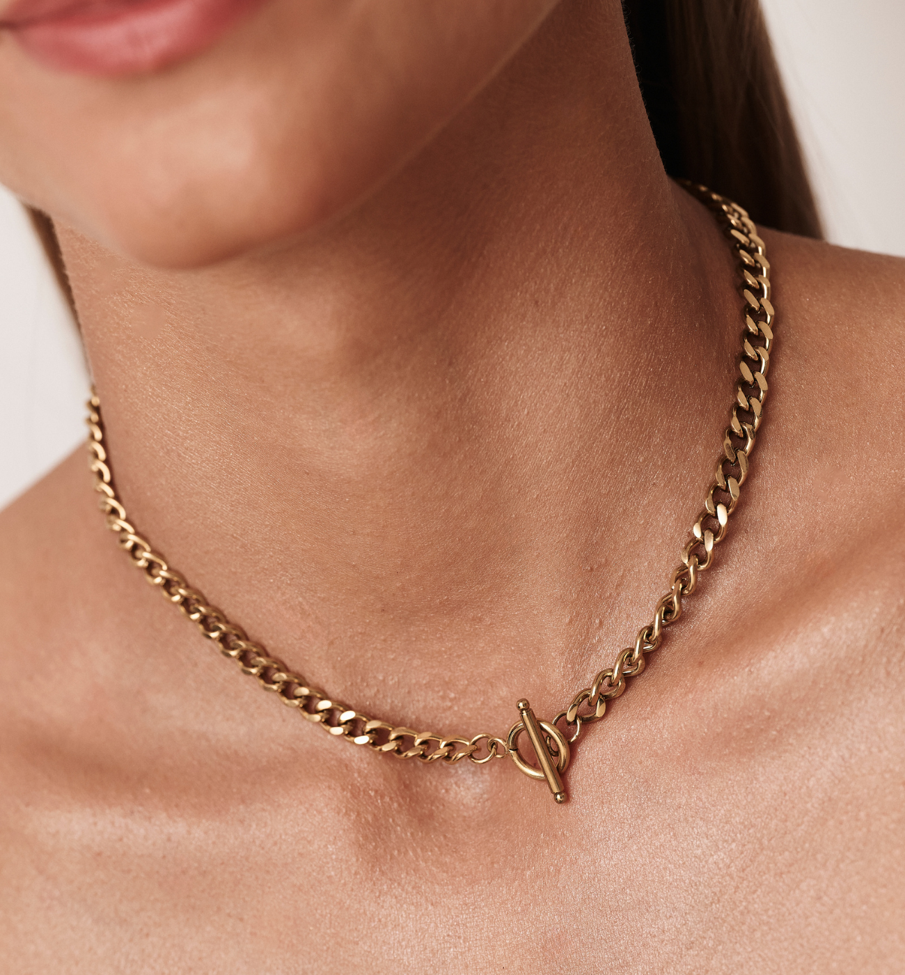 Naszyjnik z łańcuchem z okrągłym zapięciem NSY0512