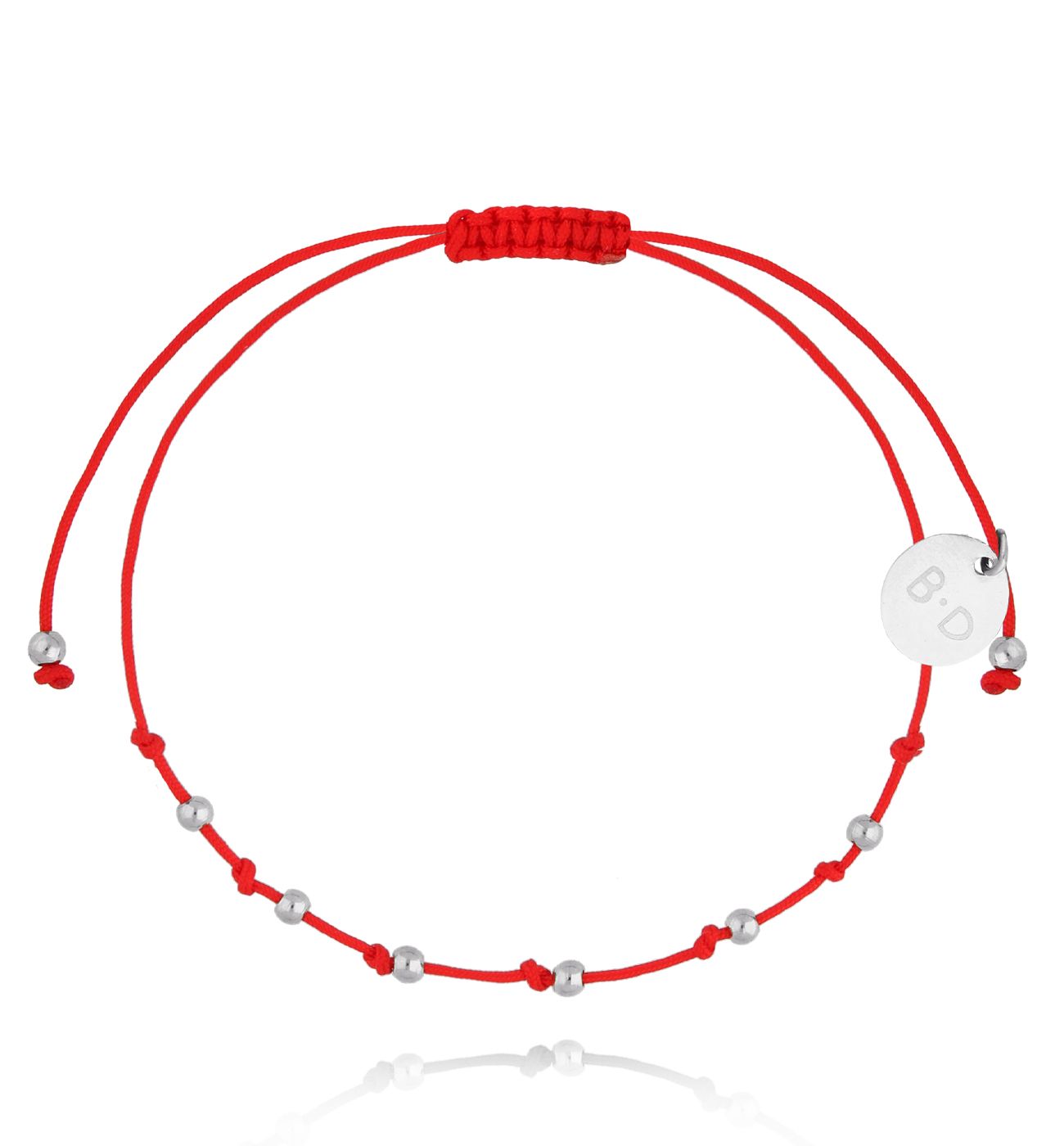 Bransoletka czerwono srebrna z kuleczkami Get Lucky BGL0899