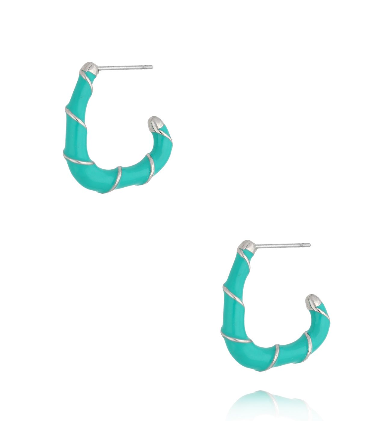 Kolczyki emaliowane zielone KSY0222