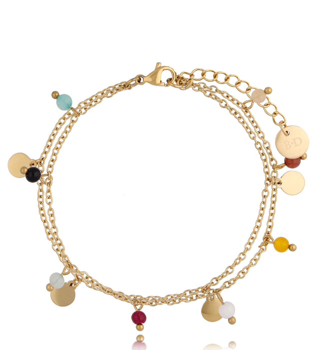 Bransoletka złota z jadeitami Rodos BSA0239