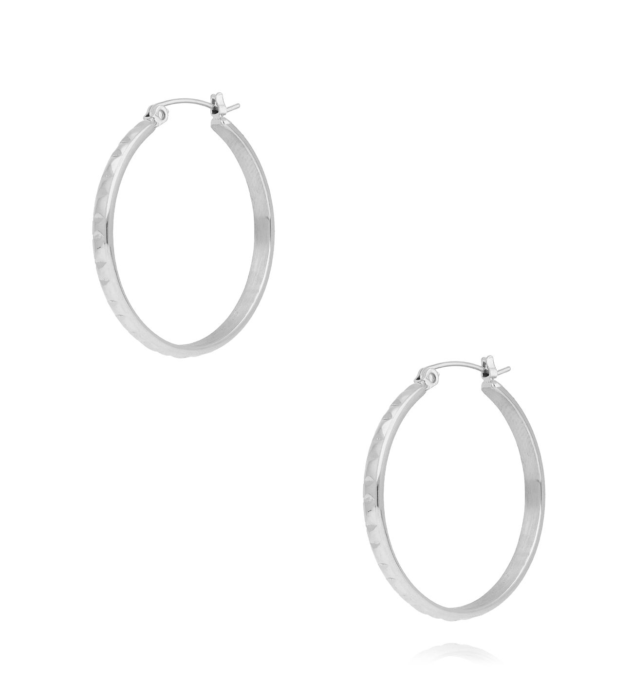 Kolczyki koła srebrne karbowane - By Dziubeka