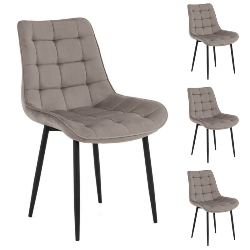 Krzesła welurowe Kobi Vox cappuccino 4 szt.