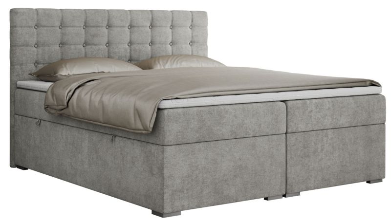 Łóżko kontynentalne MKS Meble SUSAN 140x200 H3 jasnoszary struktura 1szt.