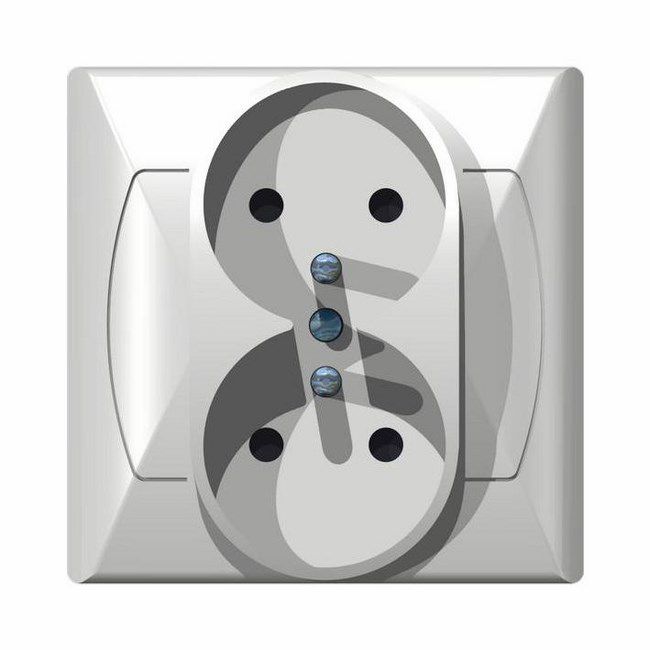 Gniazdo podwójne Ospel Akcent z uziemieniem białe