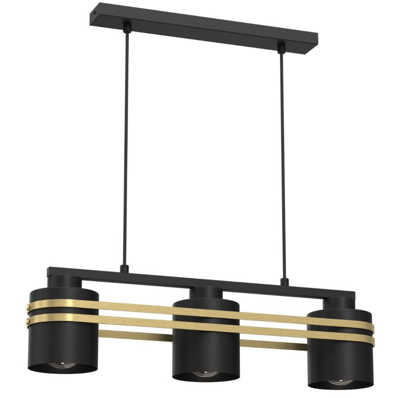 Lampa wisząca Luminex Scot czarny matowa-złota wym: 110 x 60 x 11 cm 3xE27 x 15W 1 szt.