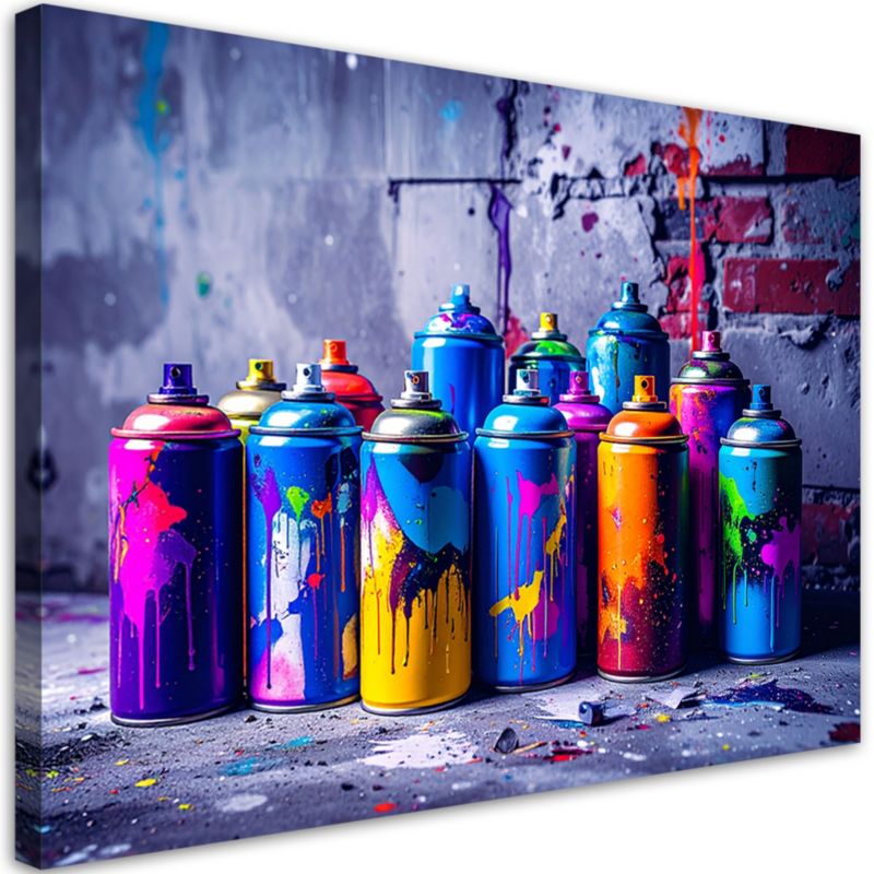 Obraz młodzieżowy do salonu biura Feeby Farba w sprayu Graffiti 120x80cm 1szt
