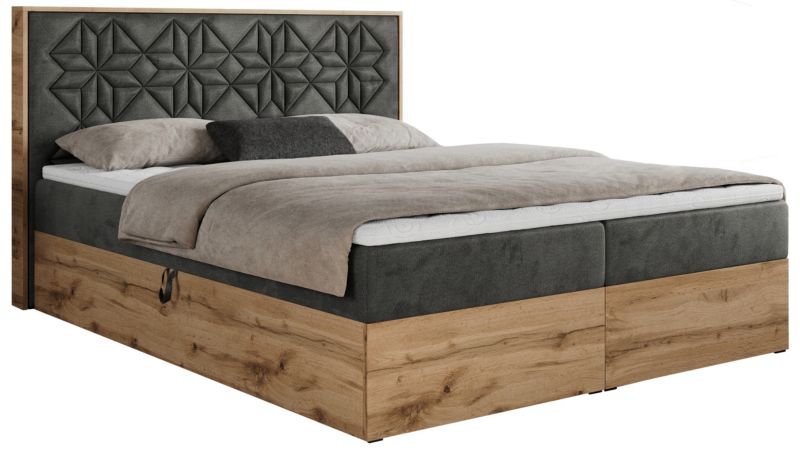 Łóżko kontynentalne MKS Meble NESSI 140x200 H3 Ciemnoszary welvet 1szt